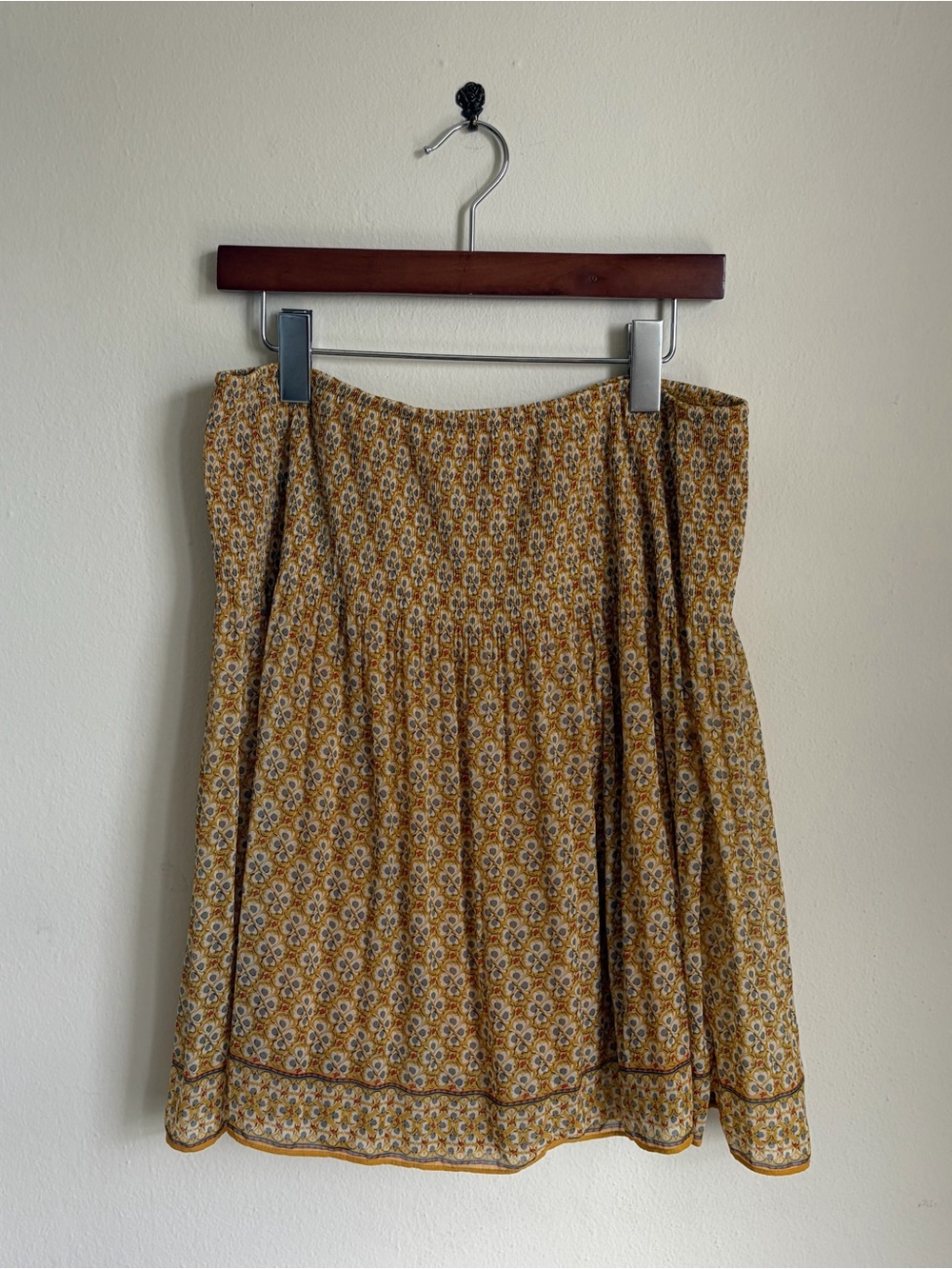 Max Studio Yellow Pattern Flowy Mini Skirt